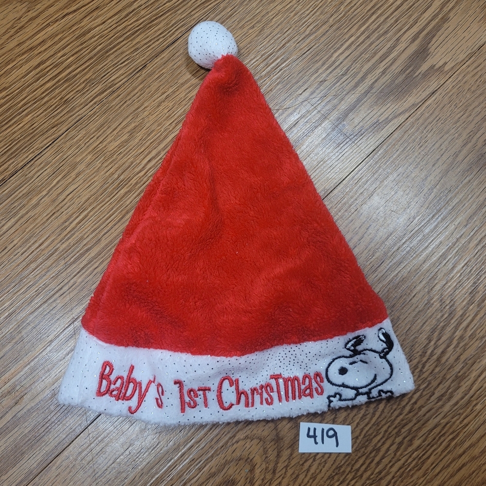 Baby's First Christmas Infant Santa Hat Snoopy